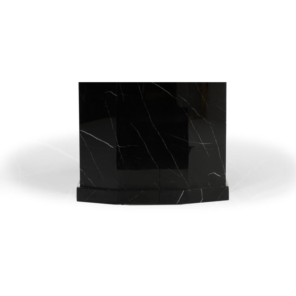 Carvelle 160cm Black Pedestal Marble Dining Table – image 8