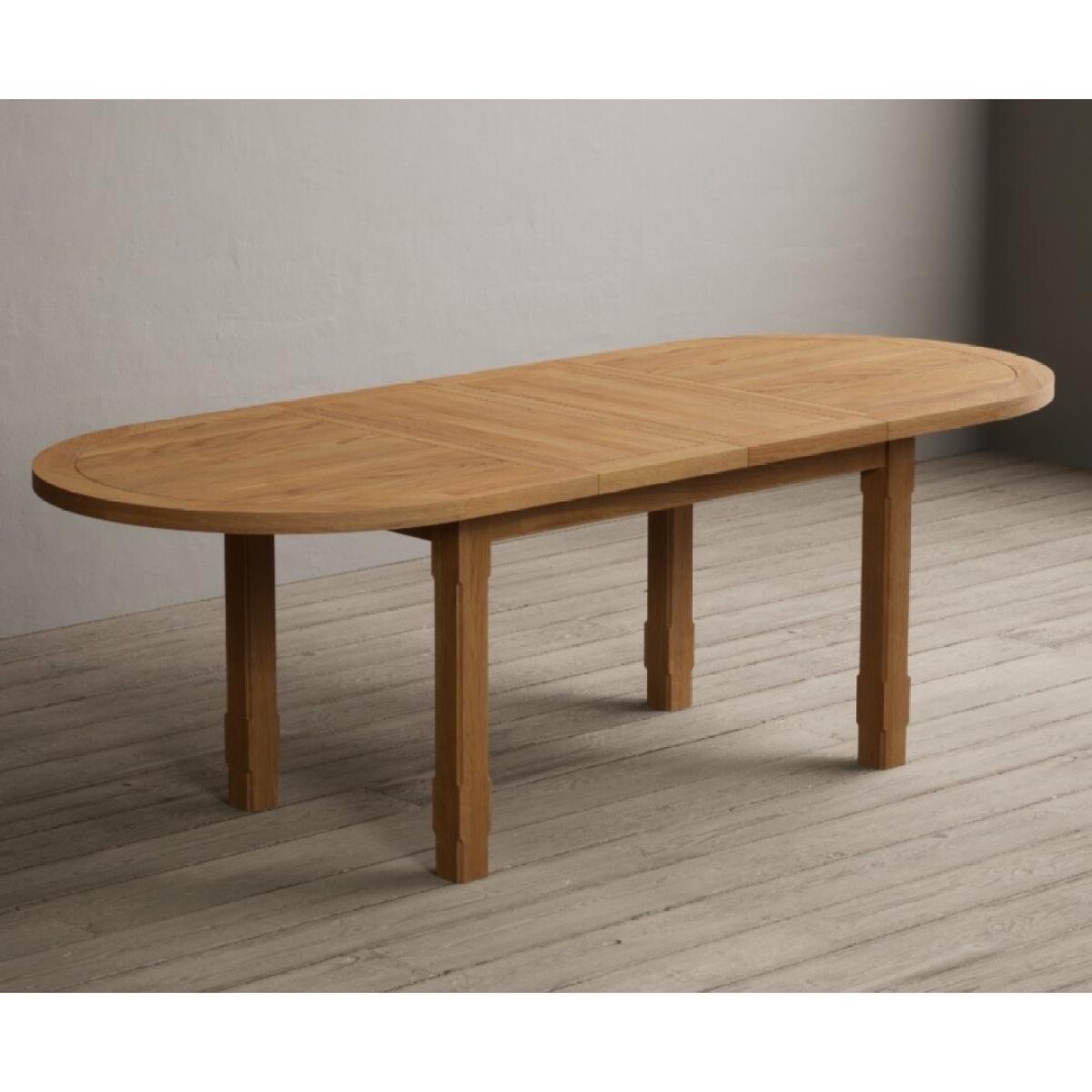 Extending Caversham Oak Oval Dining Table with 6 Blue Natural Solid Oak Chairs – image 62