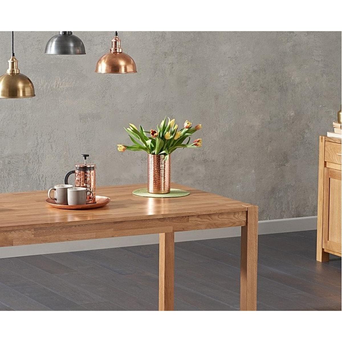 Ex-display Oxford 150cm Solid Oak Dining Table With 4 GREY Halifax Fabric Chairs – image 4