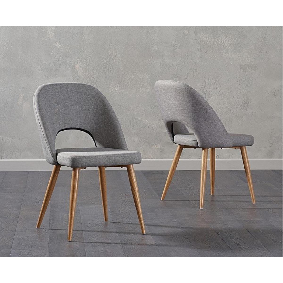 Ex-display Oxford 150cm Solid Oak Dining Table With 4 GREY Halifax Fabric Chairs – image 5