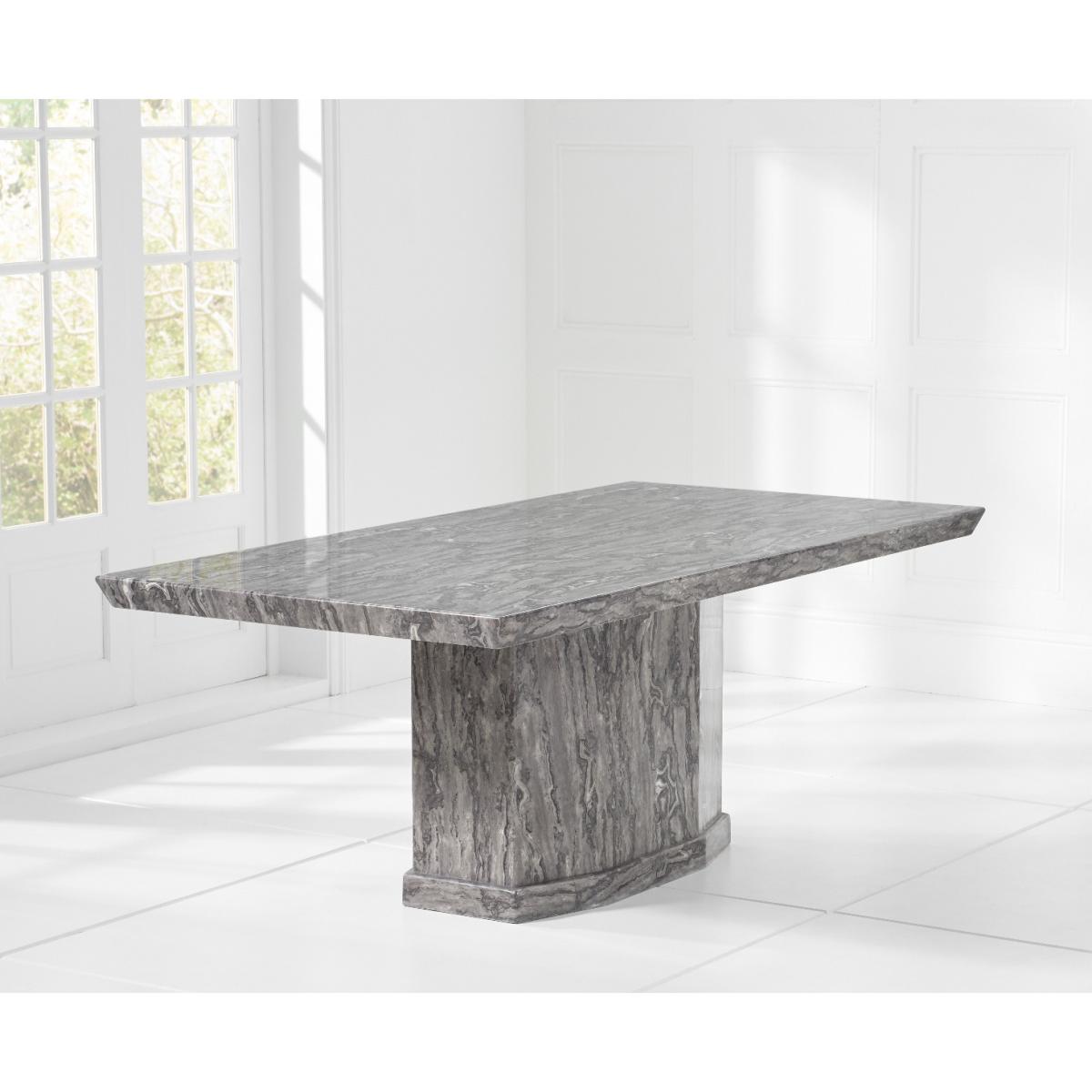 Carvelle 160cm Grey Marble Table With 6 Grey Sienna Velvet Chairs – image 12