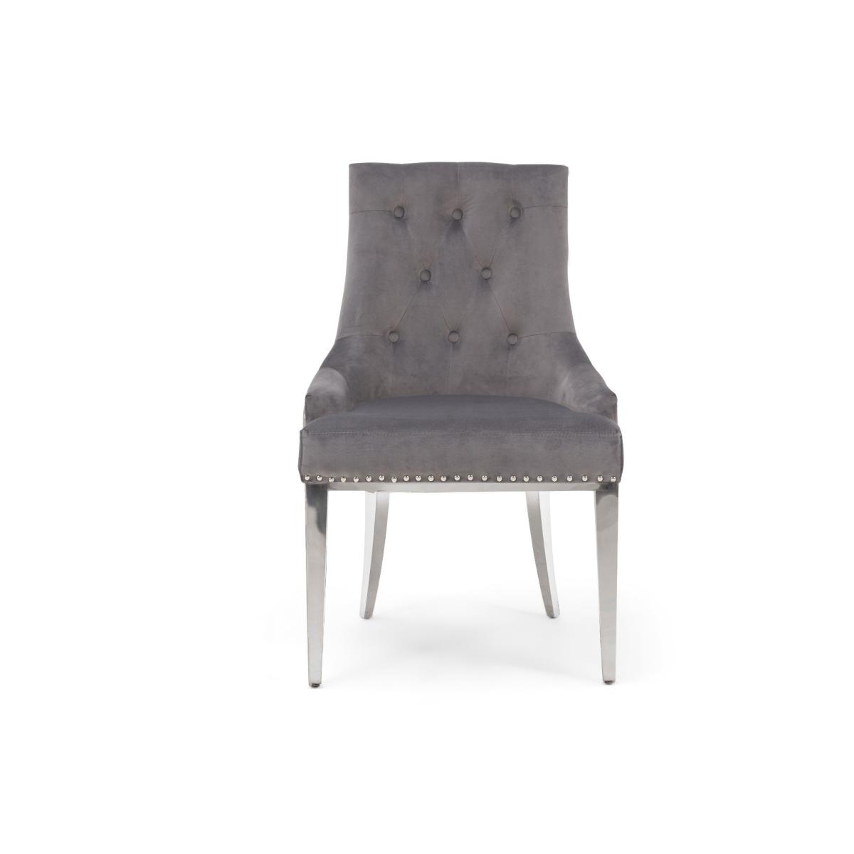Carvelle 160cm Grey Marble Table With 6 Grey Sienna Velvet Chairs – image 23