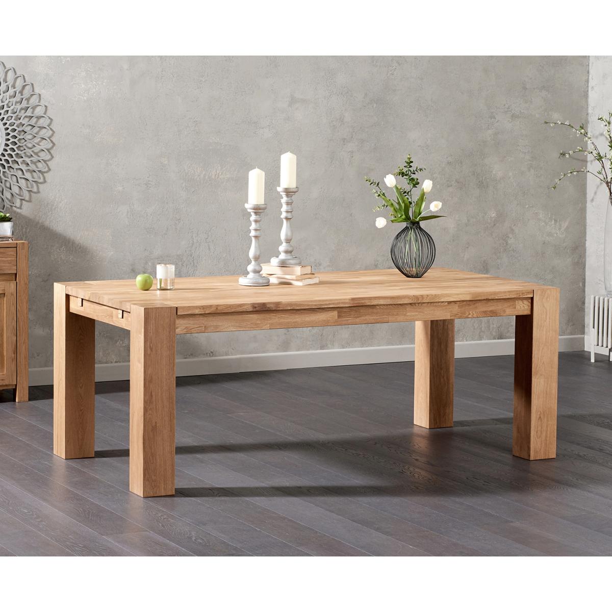 Sheringham 200cm Solid Oak Dining Table With 8 Natural Clara Fabric Chairs – image 4
