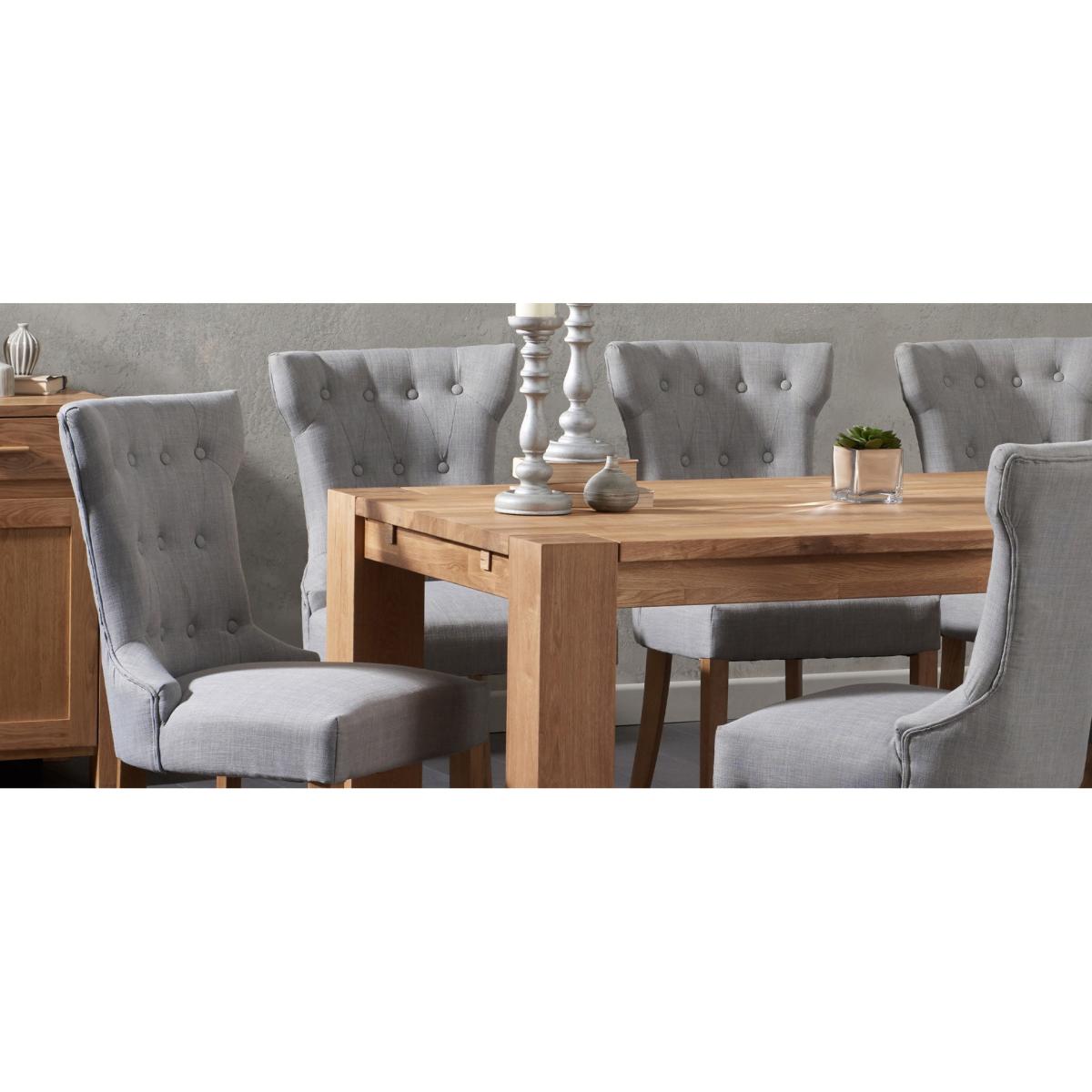 Sheringham 200cm Solid Oak Dining Table With 8 Natural Clara Fabric Chairs – image 8
