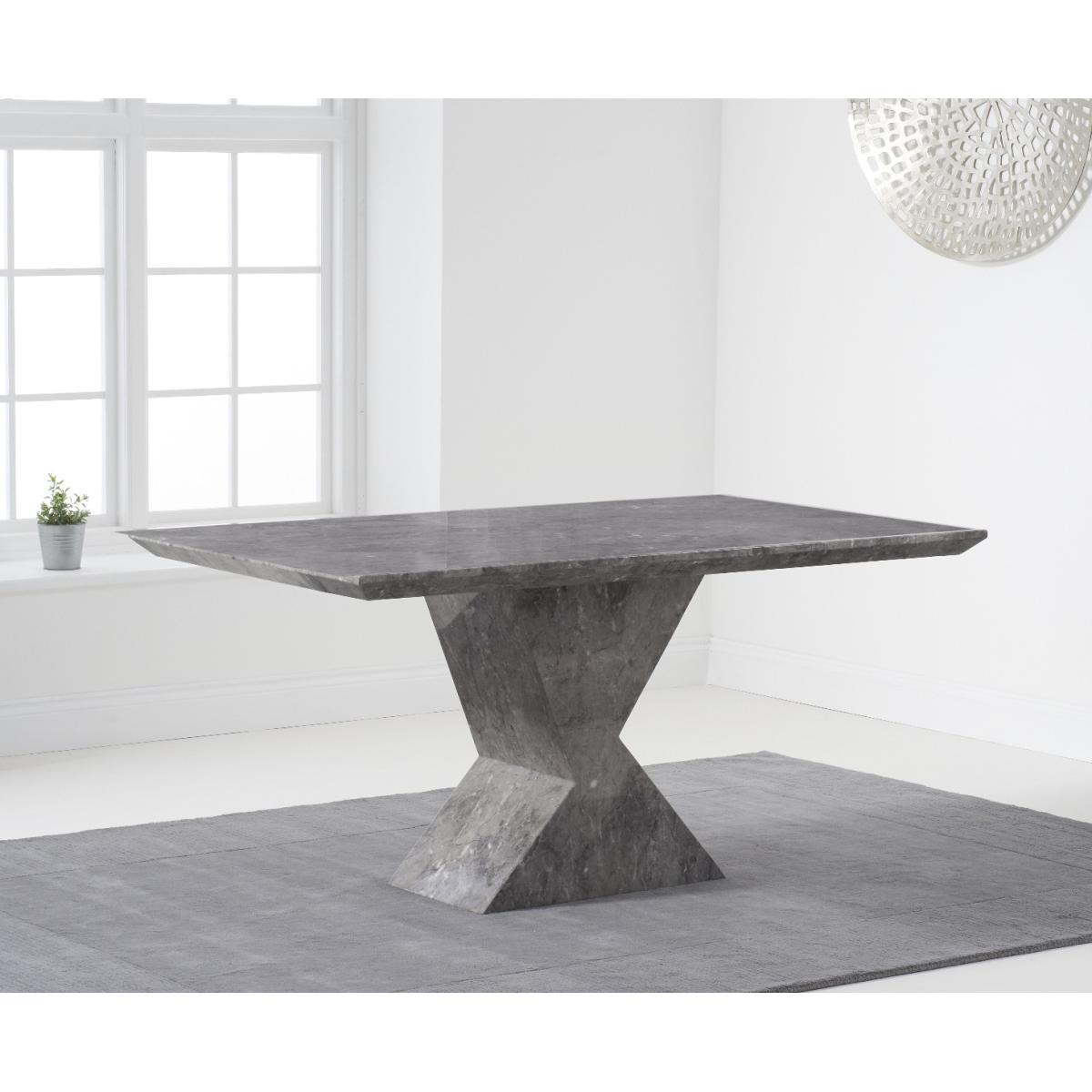 Aaron 160cm Grey Marble Dining Table With 8 Ivory White Hampstead Dining Chairs – image 13