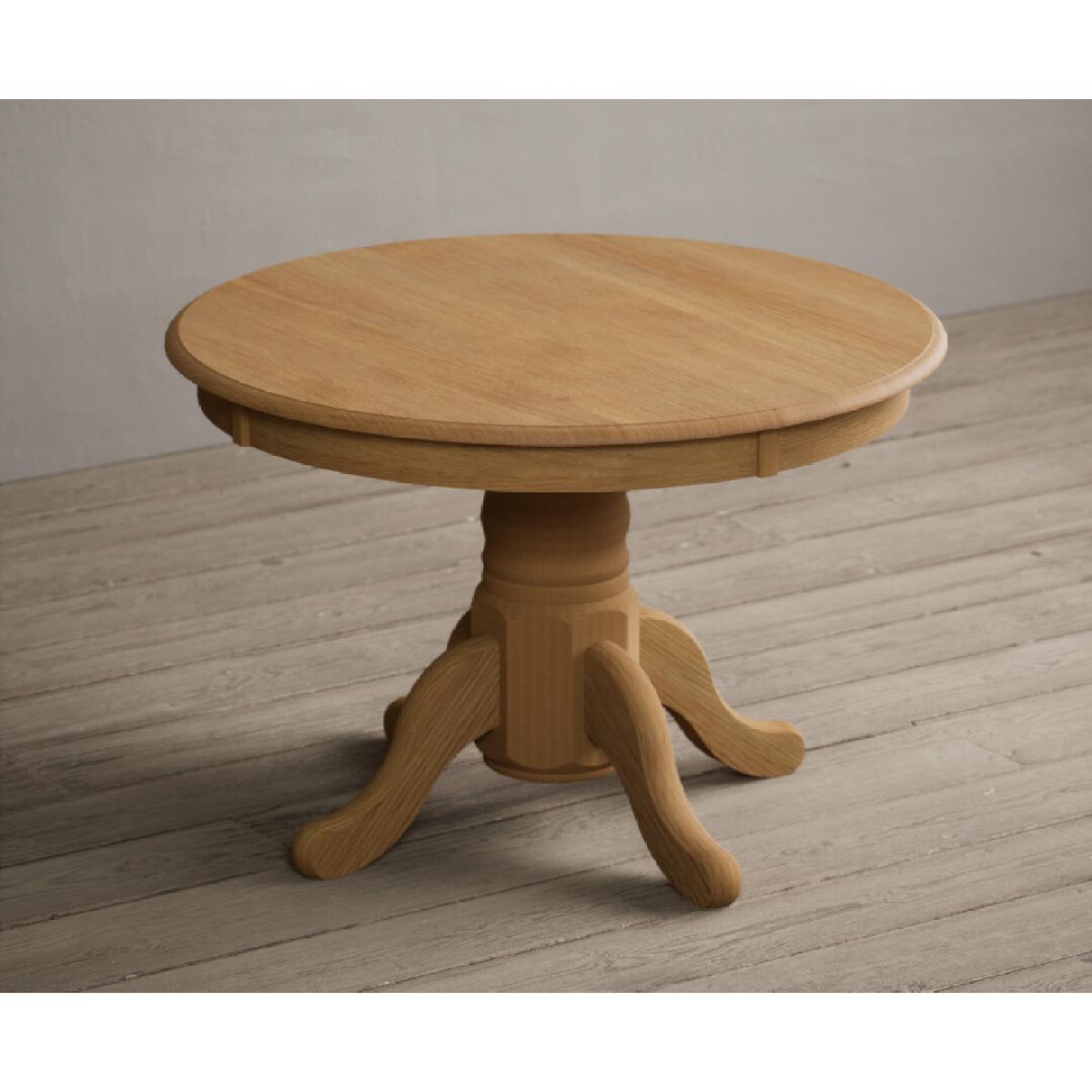 Extending Hertford 100cm - 130cm Solid Oak Pedestal Dining Table With 6 Light Grey Flow Back Chairs – image 18