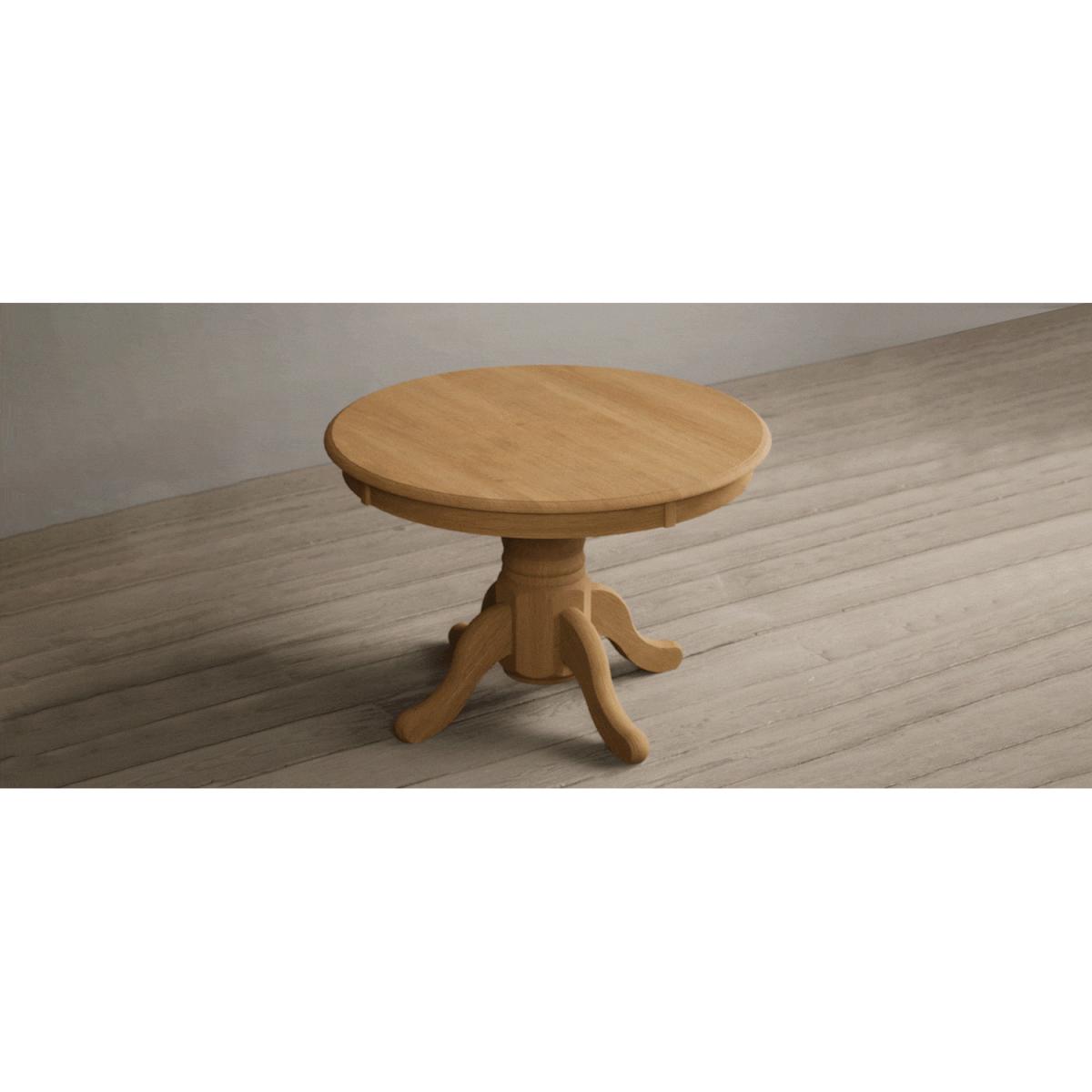 Extending Hertford 100cm - 130cm Solid Oak Pedestal Dining Table With 6 Light Grey Flow Back Chairs – image 24