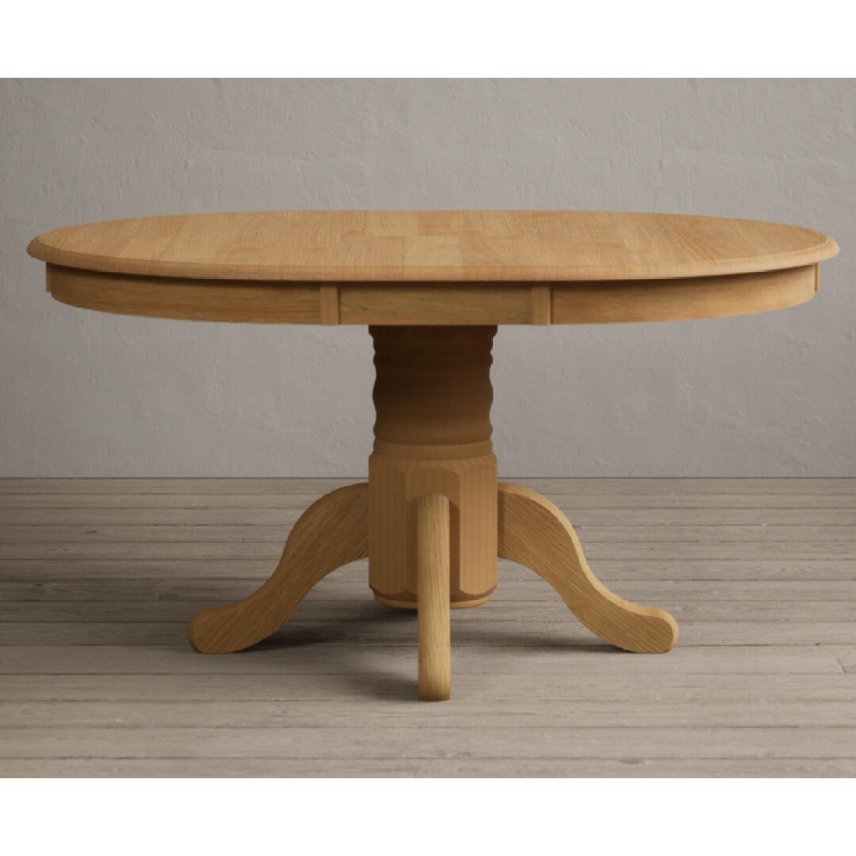 Extending Hertford 100cm - 130cm Solid Oak Pedestal Dining Table With 6 Light Grey Flow Back Chairs – image 27