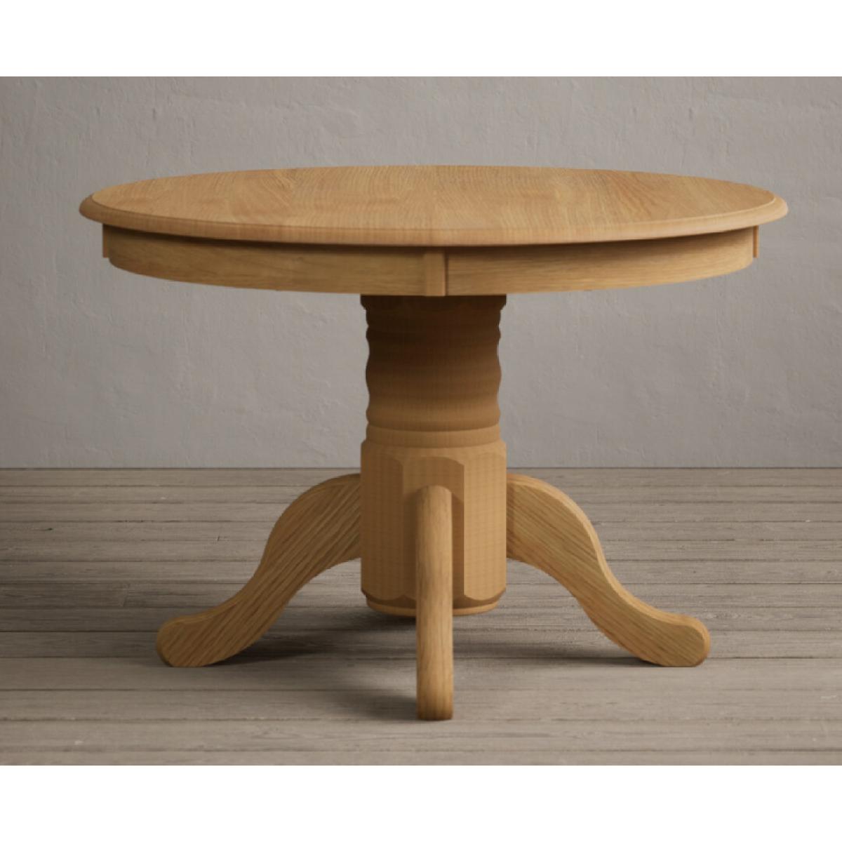 Extending Hertford 100cm - 130cm Solid Oak Pedestal Dining Table With 6 Light Grey Flow Back Chairs – image 32