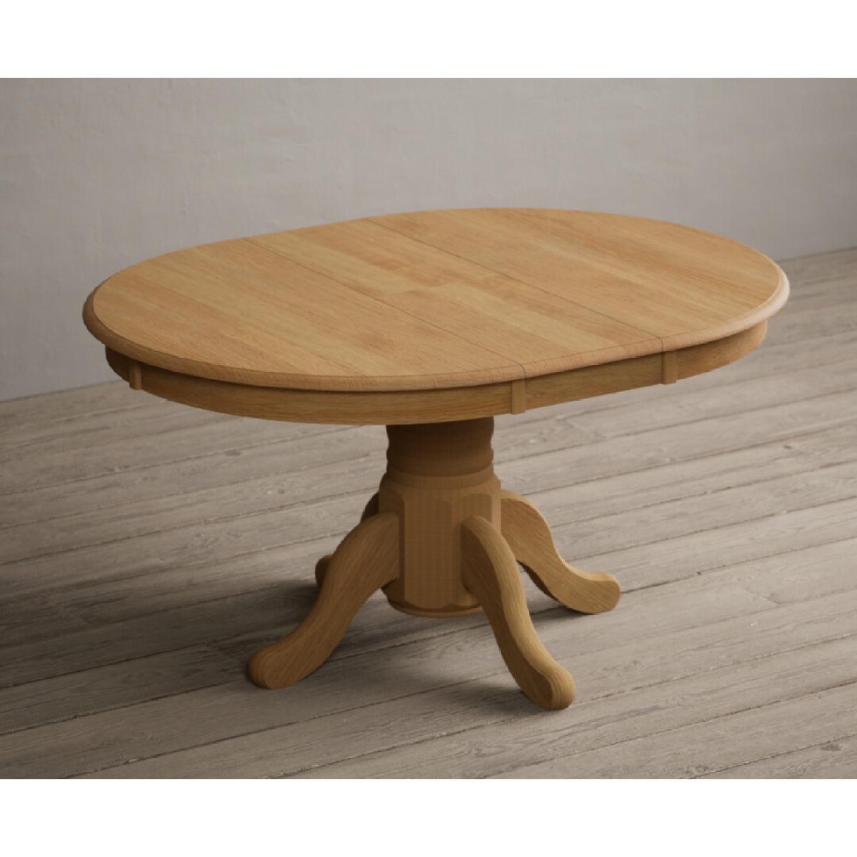 Extending Hertford 100cm - 130cm Solid Oak Pedestal Dining Table With 6 Light Grey Flow Back Chairs – image 33