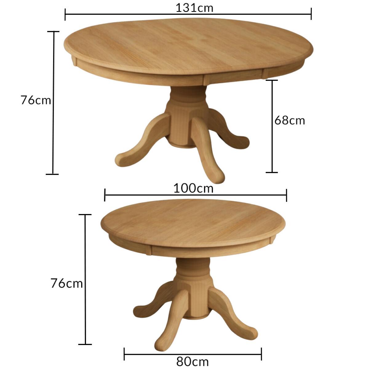 Extending Hertford 100cm - 130cm Solid Oak Pedestal Dining Table With 6 Light Grey Flow Back Chairs – image 34