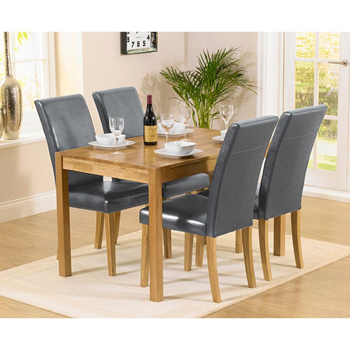 York 120cm Solid Oak Dining Table With 4 Cream Olivia Chairs – image 3
