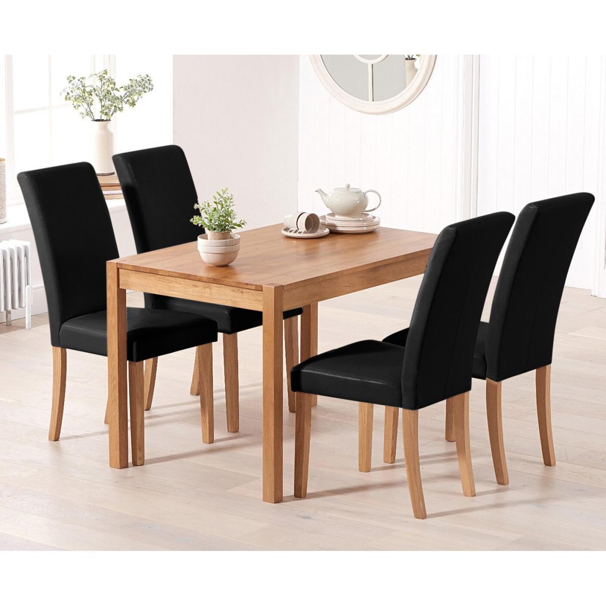 York 120cm Solid Oak Dining Table With 4 Cream Olivia Chairs – image 4