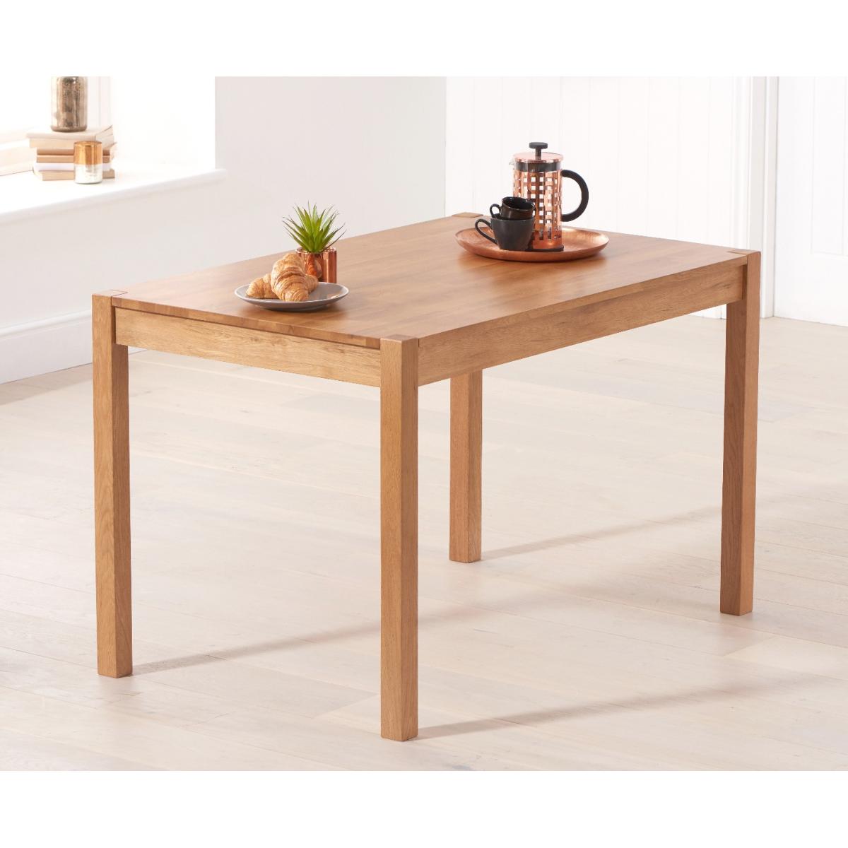 York 120cm Solid Oak Dining Table With 4 Cream Olivia Chairs – image 9