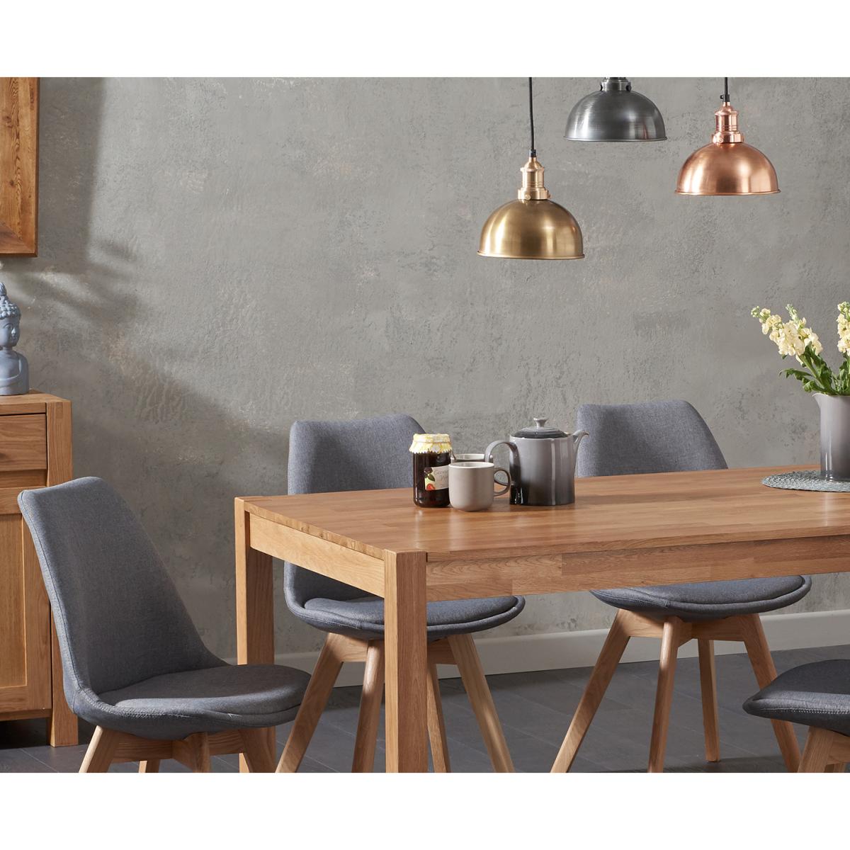 Oxford Solid Oak 150cm Dining Table with 8 Dark Grey Orson Chairs – image 3