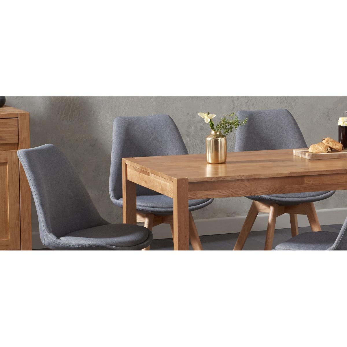 Oxford Solid Oak 150cm Dining Table with 8 Dark Grey Orson Chairs – image 10