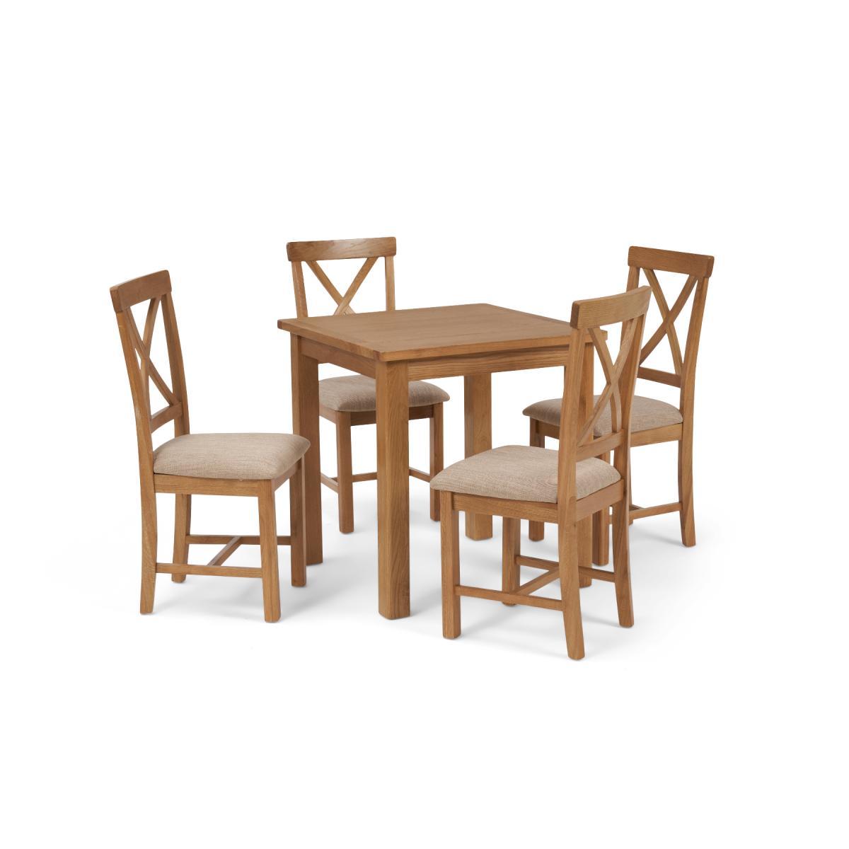 Noah Square Dining Table with Cross Back Chairs - Oak, 2 Chairs – image 3