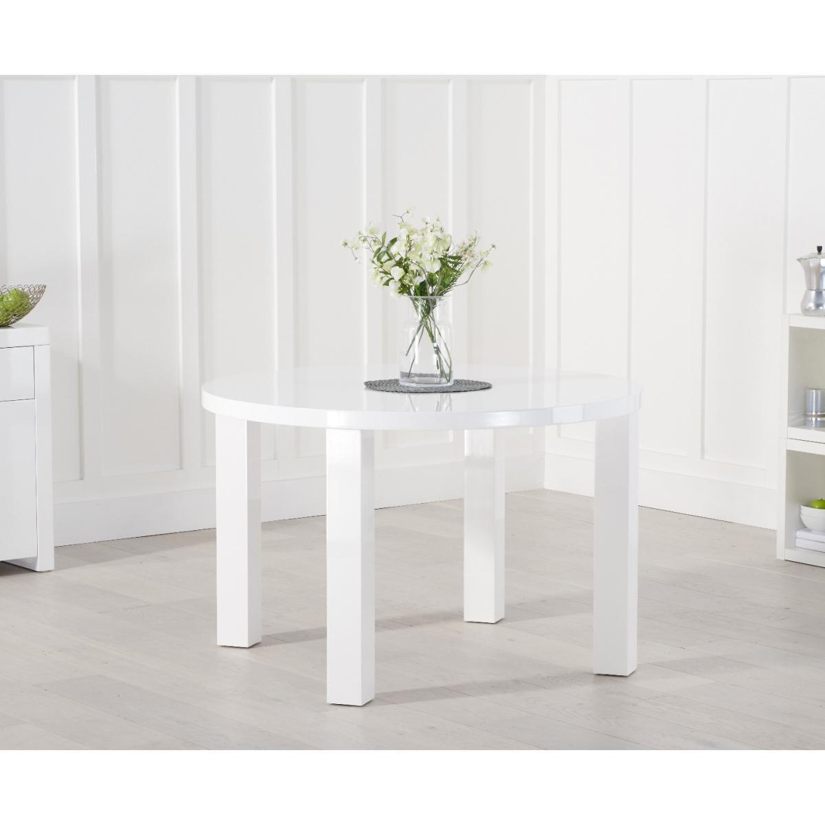 Atlanta 120cm White High Gloss Round Dining Table with Tarin Chairs – image 3