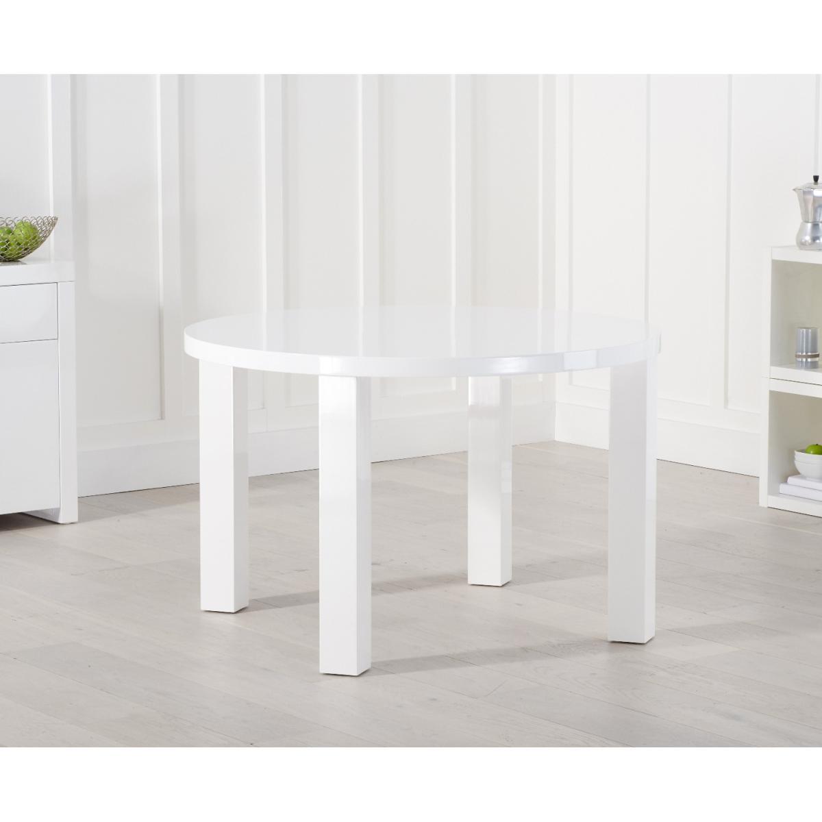 Atlanta 120cm White High Gloss Round Dining Table with Tarin Chairs – image 4