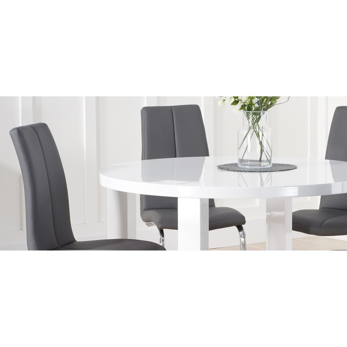 Atlanta 120cm White High Gloss Round Dining Table with Tarin Chairs – image 7