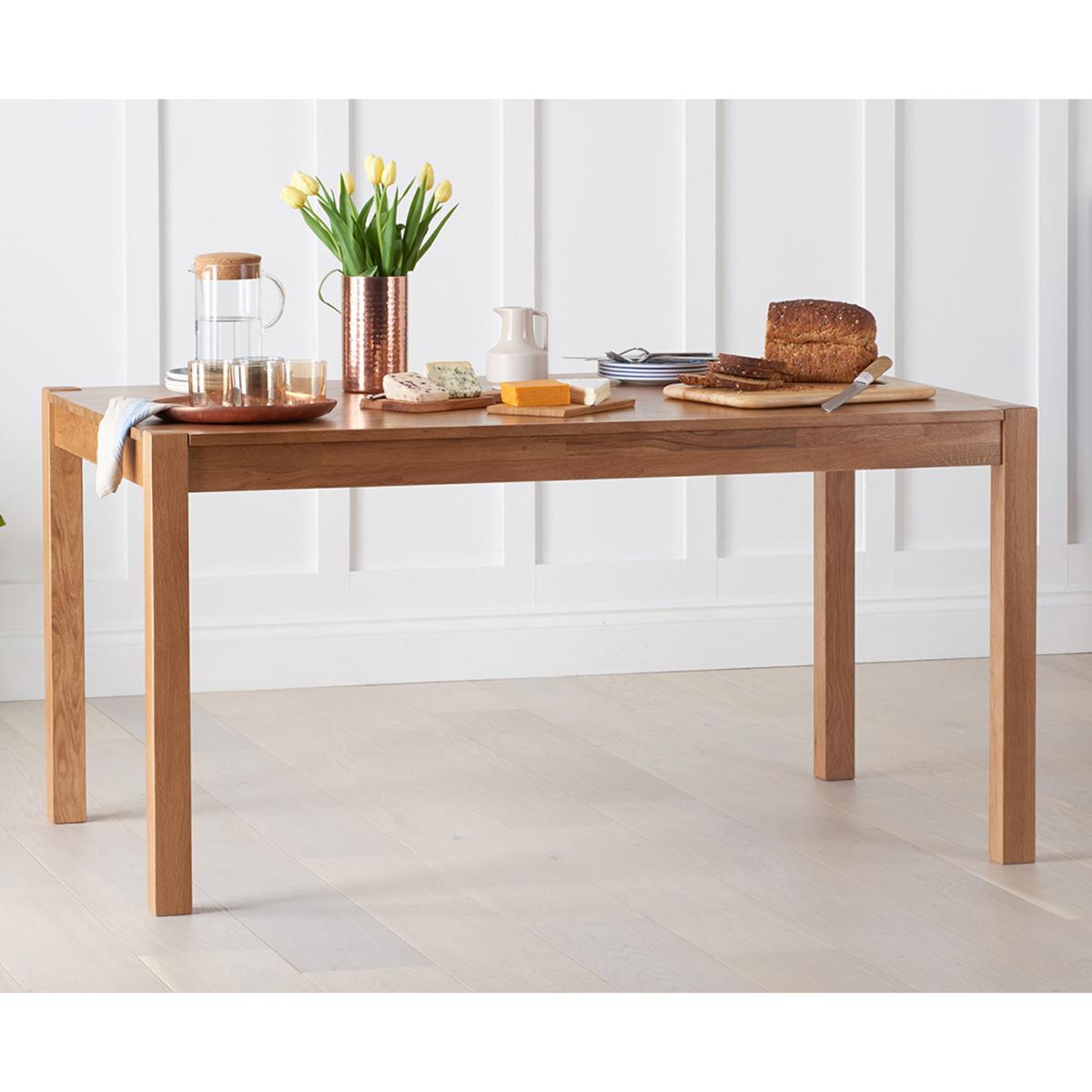 Oxford 150cm Solid Oak Dining Table With 6 Red Albany Chairs – image 11