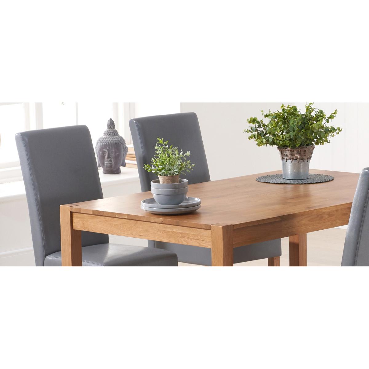 Oxford 150cm Solid Oak Dining Table With 6 Red Albany Chairs – image 8