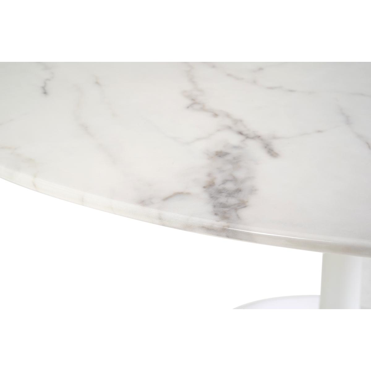 Brighton 120cm Round Marble White Dining Table with 2 Cream Enzo Chairs – image 11
