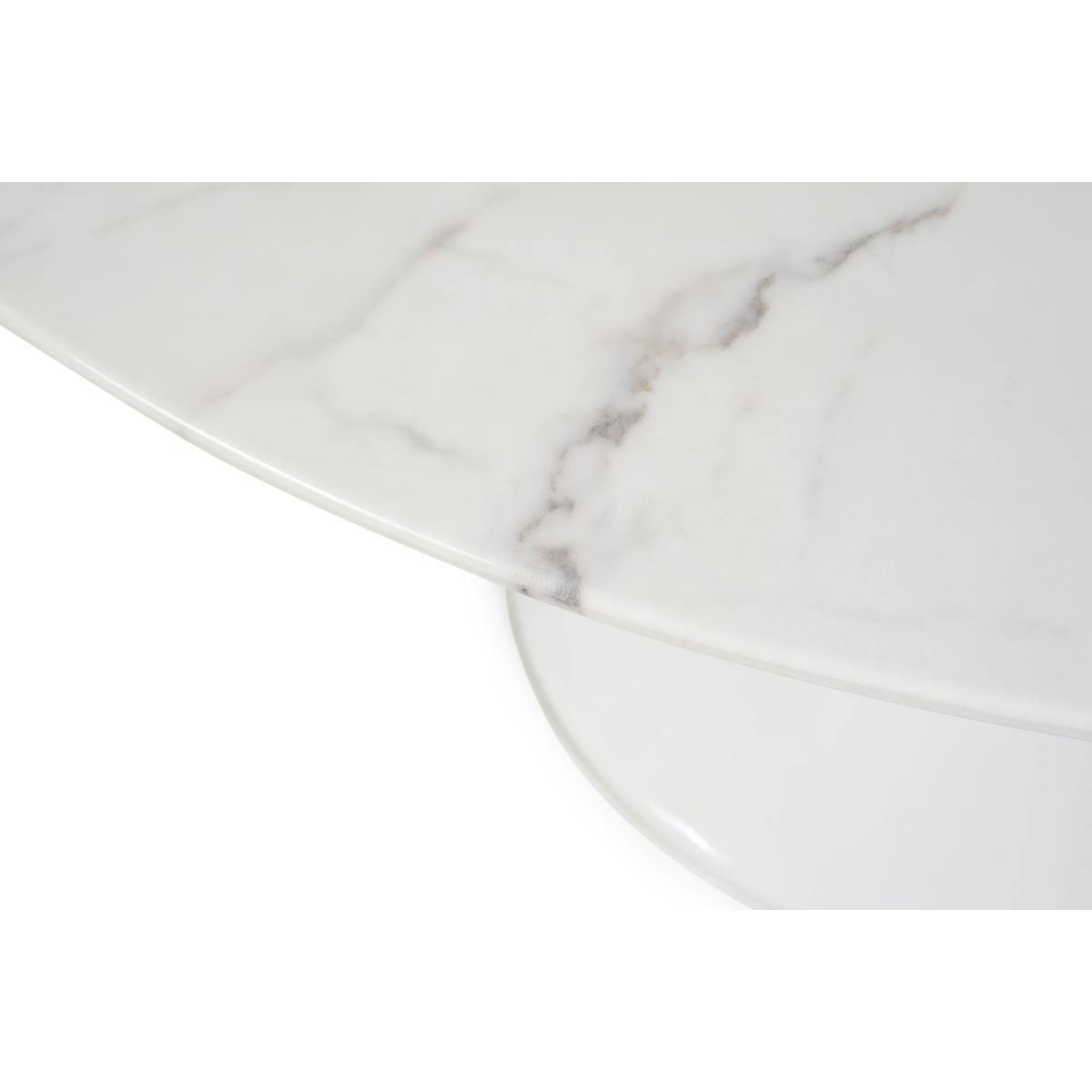Brighton 120cm Round Marble White Dining Table with 2 Cream Enzo Chairs – image 15