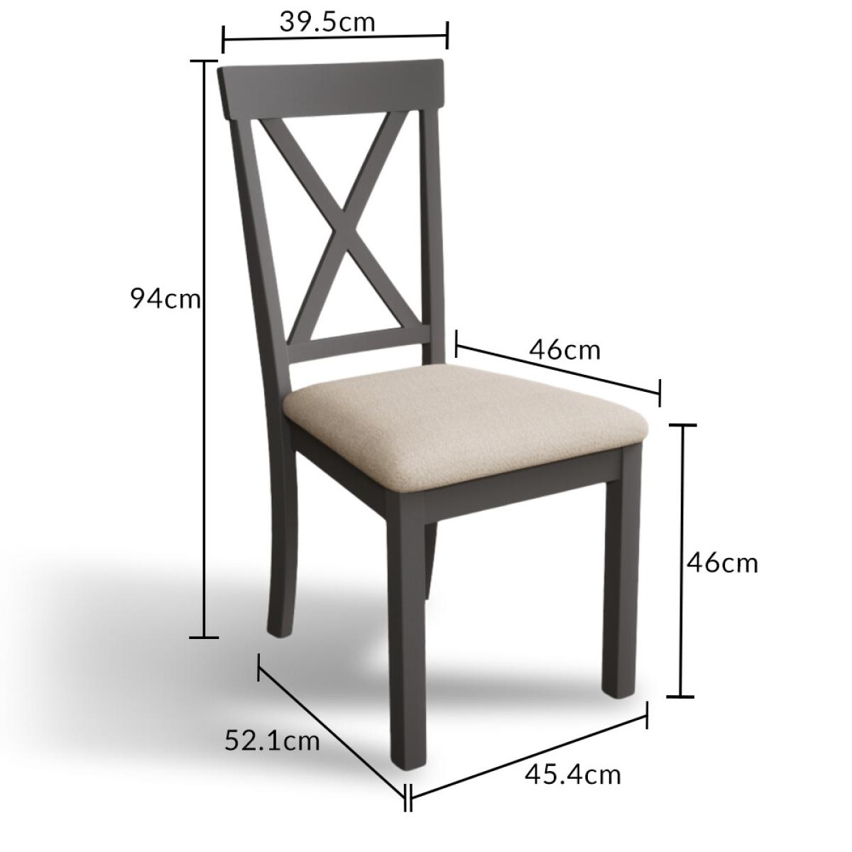 Hertford 120cm Oak and Mid Grey Painted Round Pedestal Table with 6 Linen Hertford Chairs – image 16