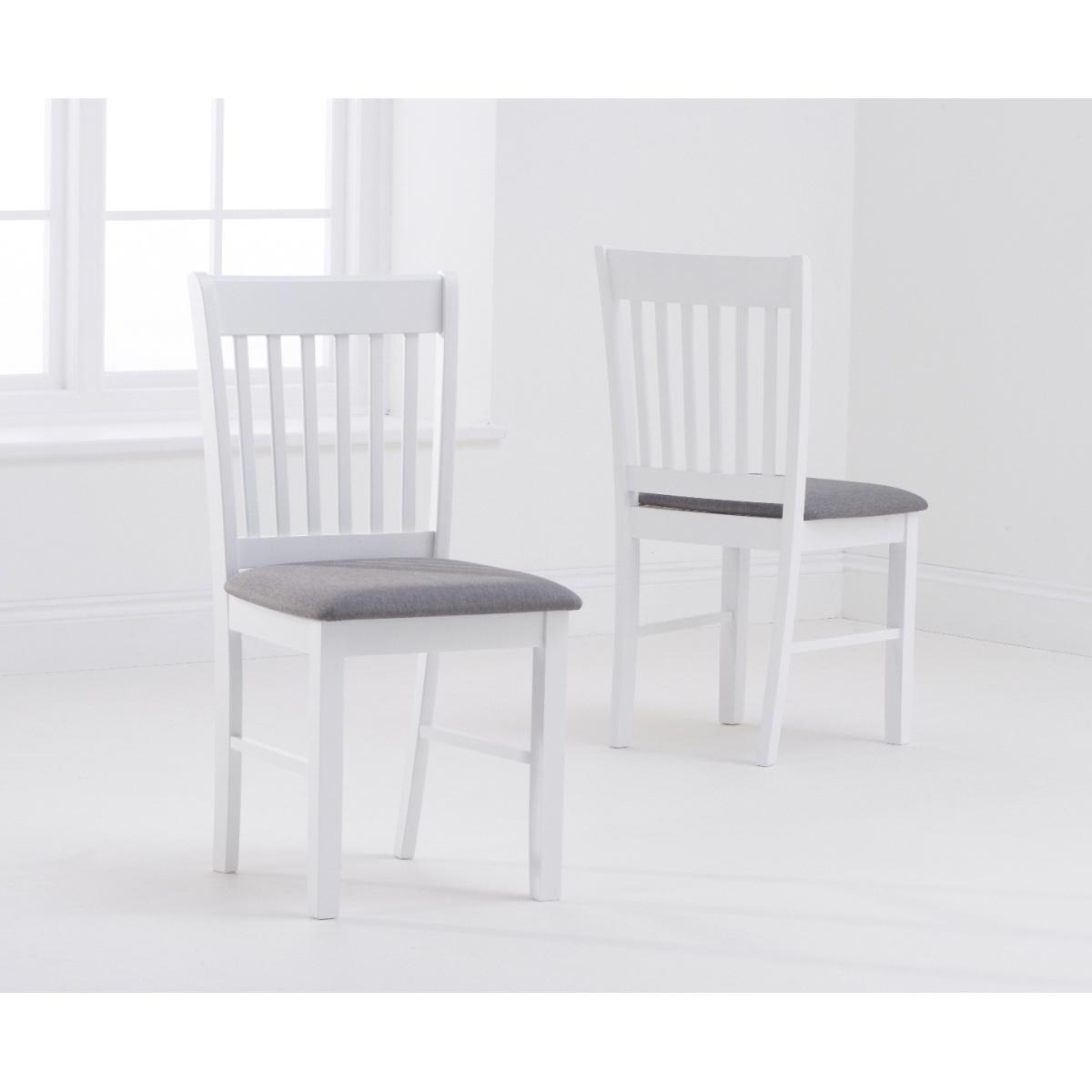 Amalfi Oak and White Extending Table with Chairs with Fabric Seats - White, 2 Chairs – image 7