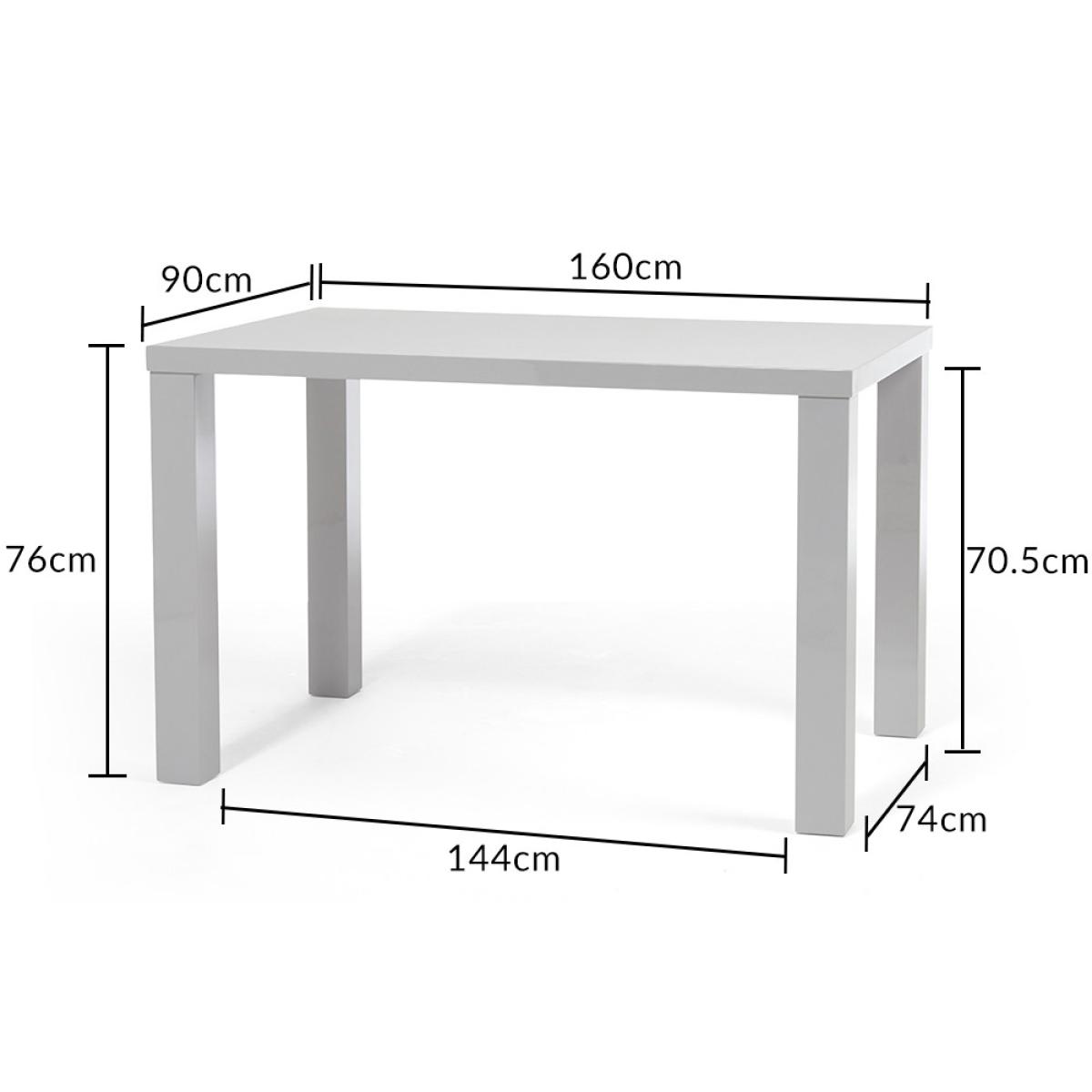 Atlanta 160cm Light Grey High Gloss Dining Table With 4 Grey Malaga Chairs – image 19