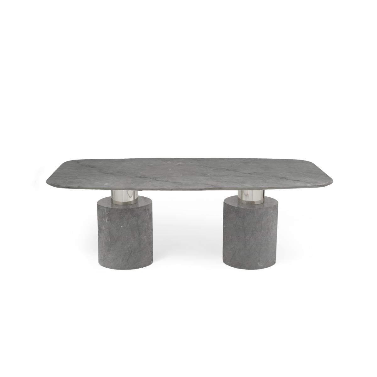 Antonio 180cm Grey Marble Table With 4 Grey Sienna Velvet Chairs – image 8