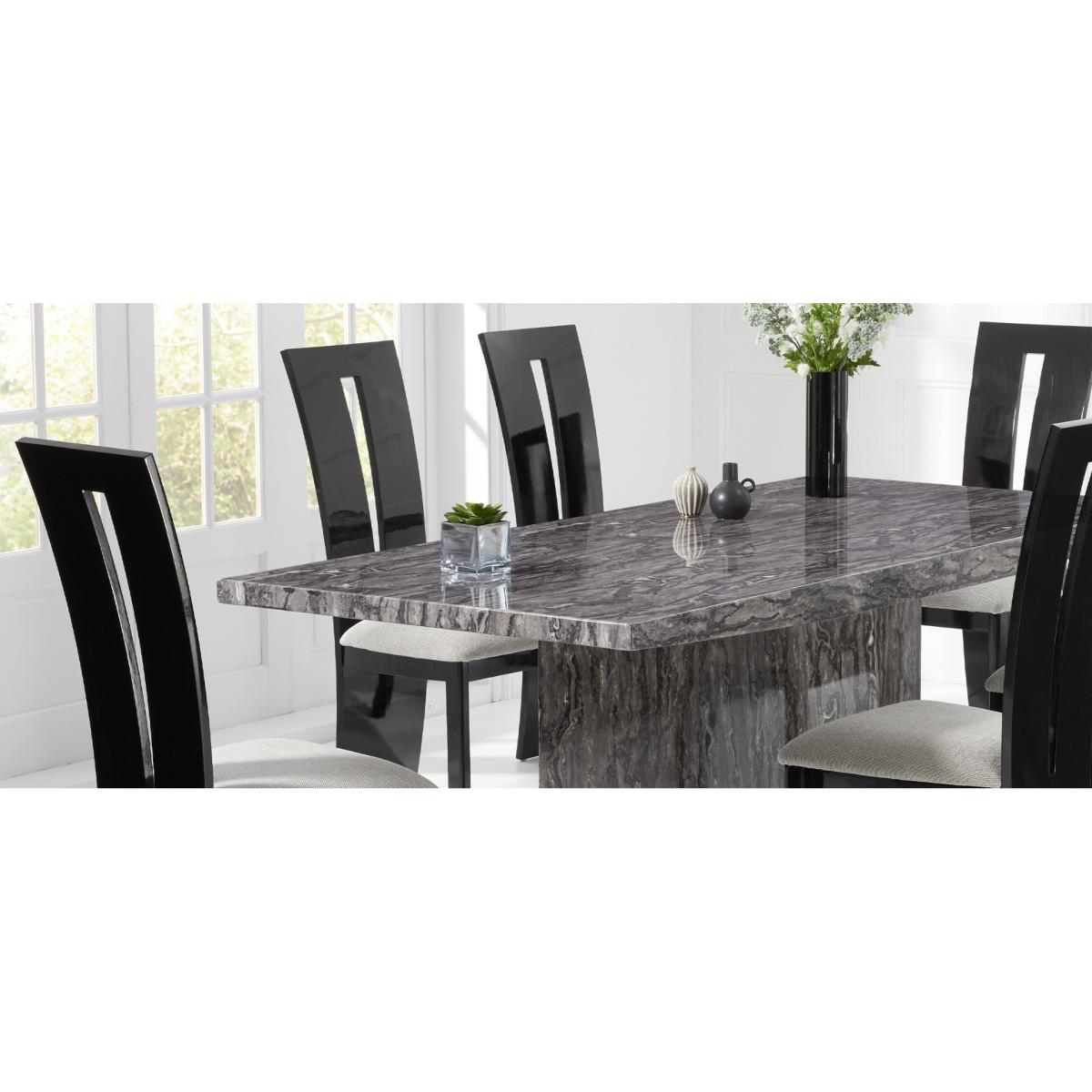 Crema 180cm Grey Marble Dining Table with Verbier Chairs – image 10