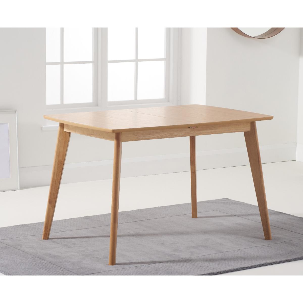 Sacha 120cm Extending Dining Table with Sacha Grey and Oak Cushion Seat Chairs - Oak and Grey, 4 Chairs – image 9