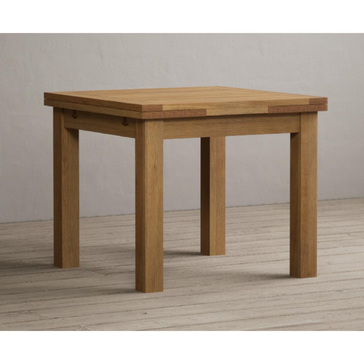 Extending Buxton 90cm Solid Oak Dining Table with 6 Brown Natural Chairs – image 24