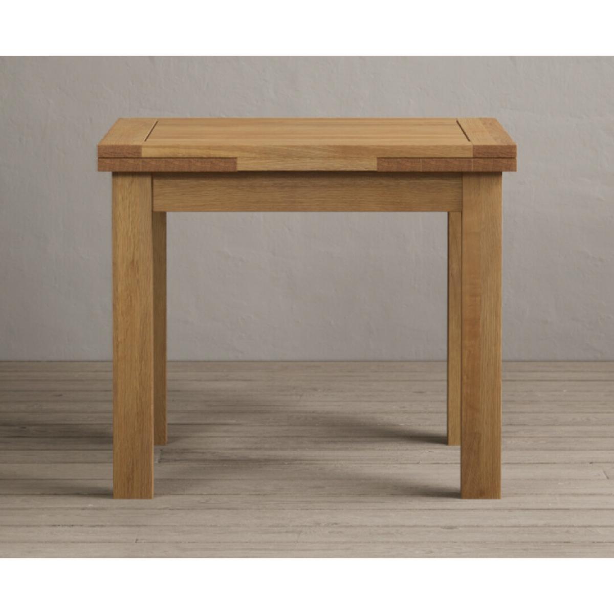Extending Buxton 90cm Solid Oak Dining Table with 6 Brown Natural Chairs – image 25