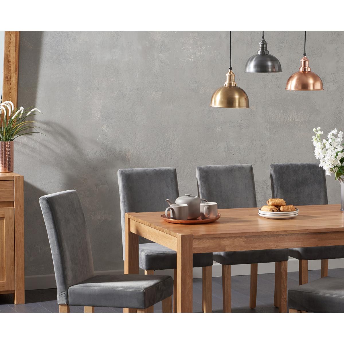 York 150cm Solid Oak Dining Table with 4 Grey Lila Chairs – image 3