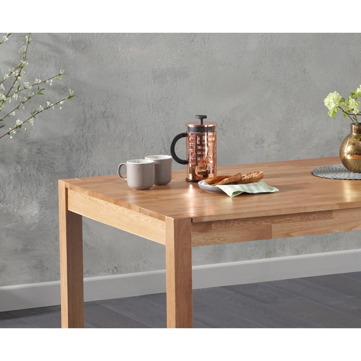 York 150cm Solid Oak Dining Table with 4 Grey Lila Chairs – image 7