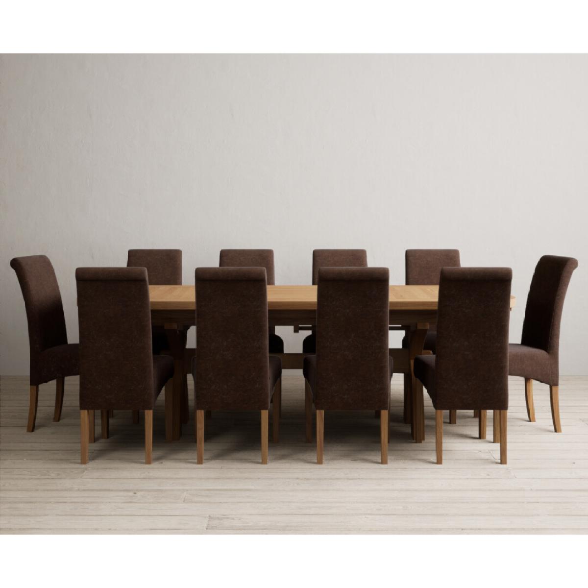 Extending Olympia 180cm Solid Oak Dining Table with 6 Natural Scroll Back Chairs – image 19