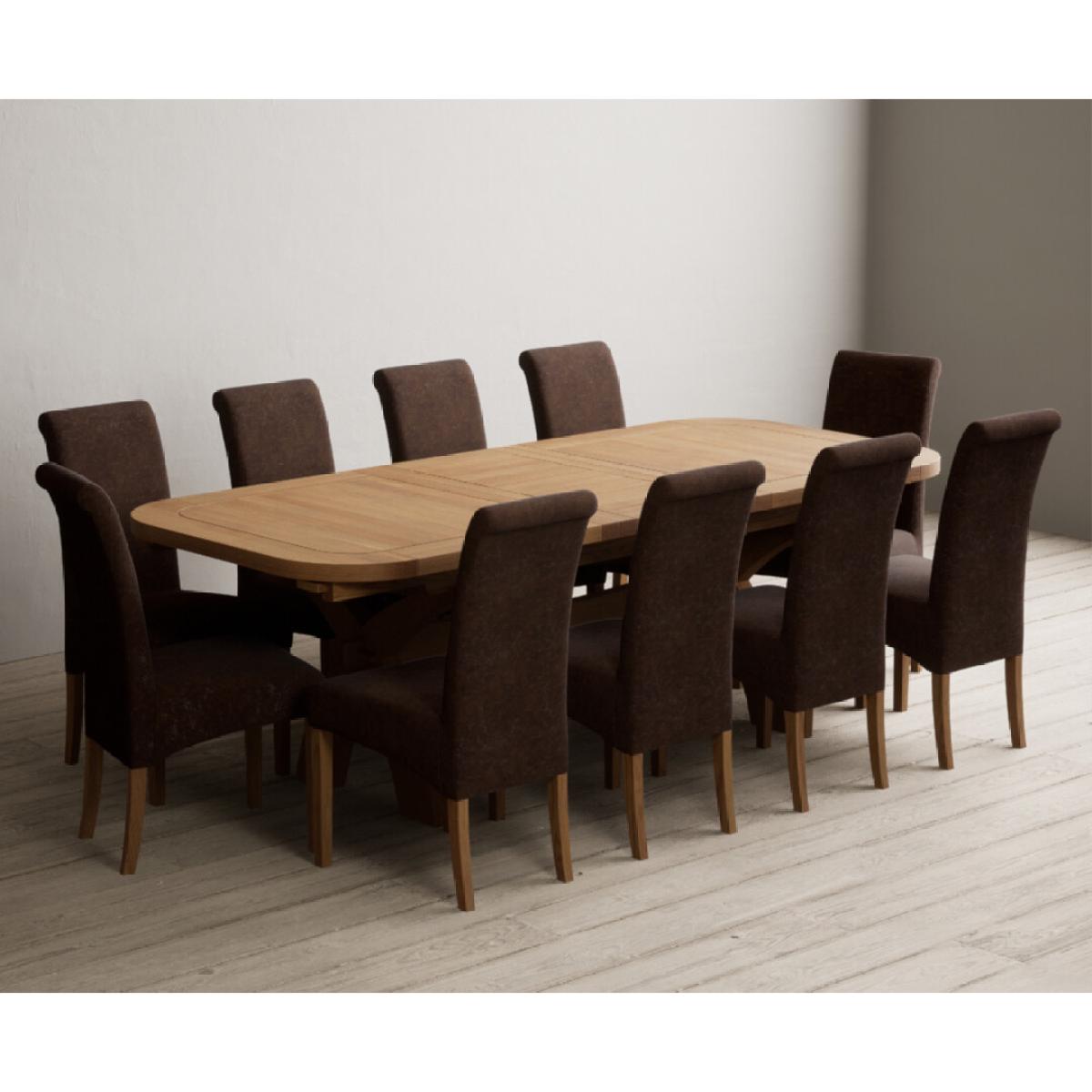 Extending Olympia 180cm Solid Oak Dining Table with 6 Natural Scroll Back Chairs – image 20