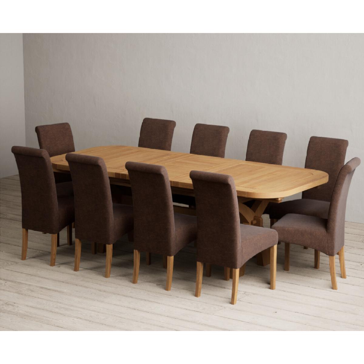 Extending Olympia 180cm Solid Oak Dining Table with 6 Natural Scroll Back Chairs – image 21