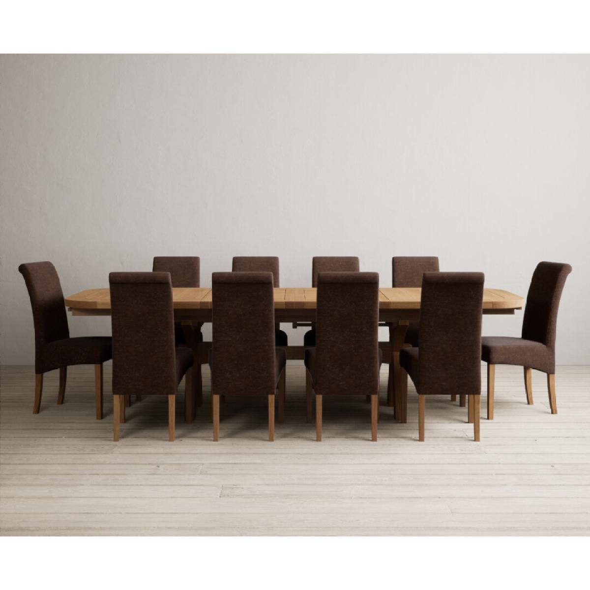 Extending Olympia 180cm Solid Oak Dining Table with 6 Natural Scroll Back Chairs – image 22