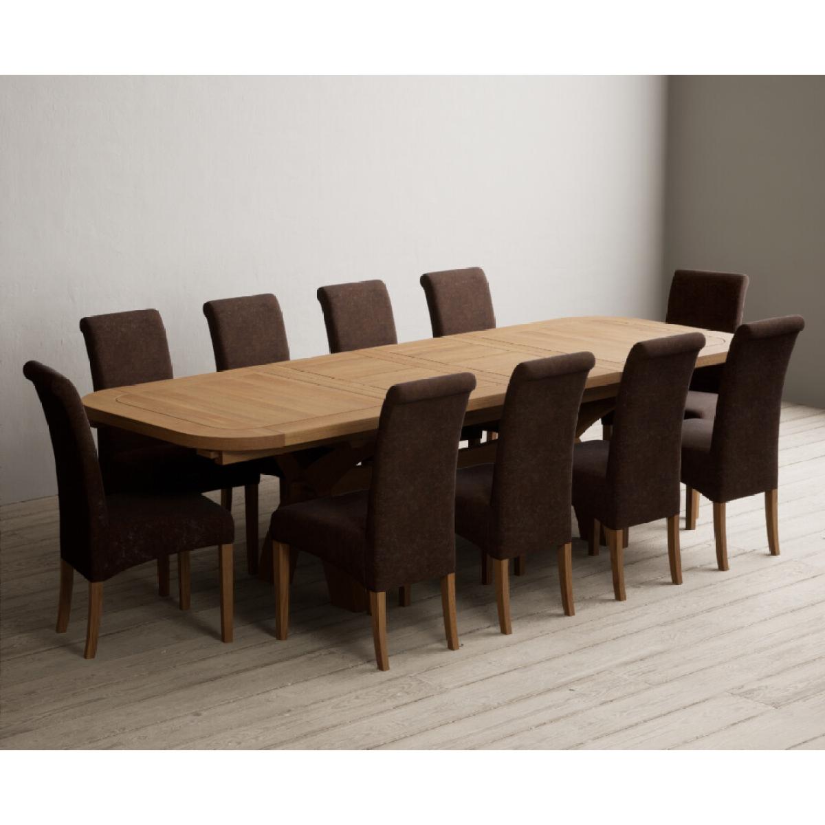 Extending Olympia 180cm Solid Oak Dining Table with 6 Natural Scroll Back Chairs – image 23
