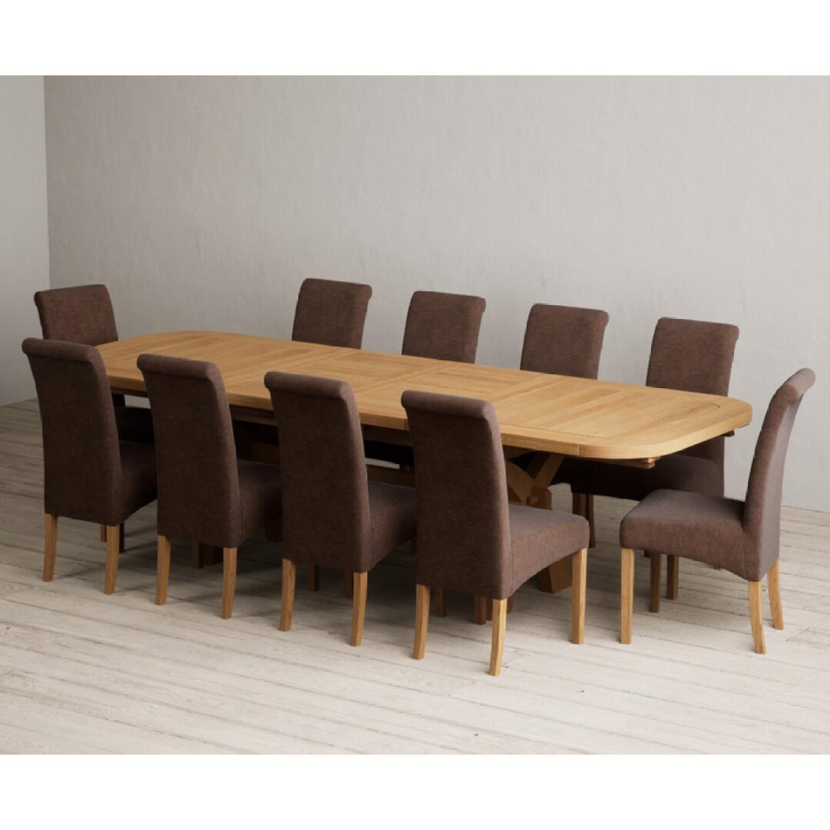 Extending Olympia 180cm Solid Oak Dining Table with 6 Natural Scroll Back Chairs – image 24