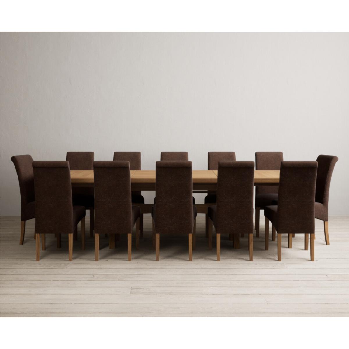 Extending Olympia 180cm Solid Oak Dining Table with 6 Natural Scroll Back Chairs – image 25