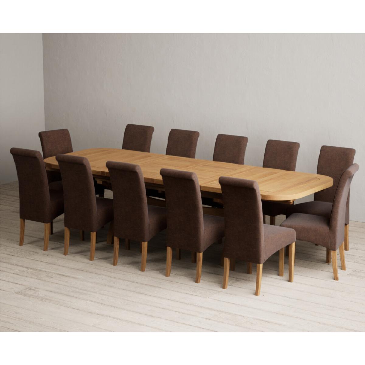 Extending Olympia 180cm Solid Oak Dining Table with 6 Natural Scroll Back Chairs – image 26