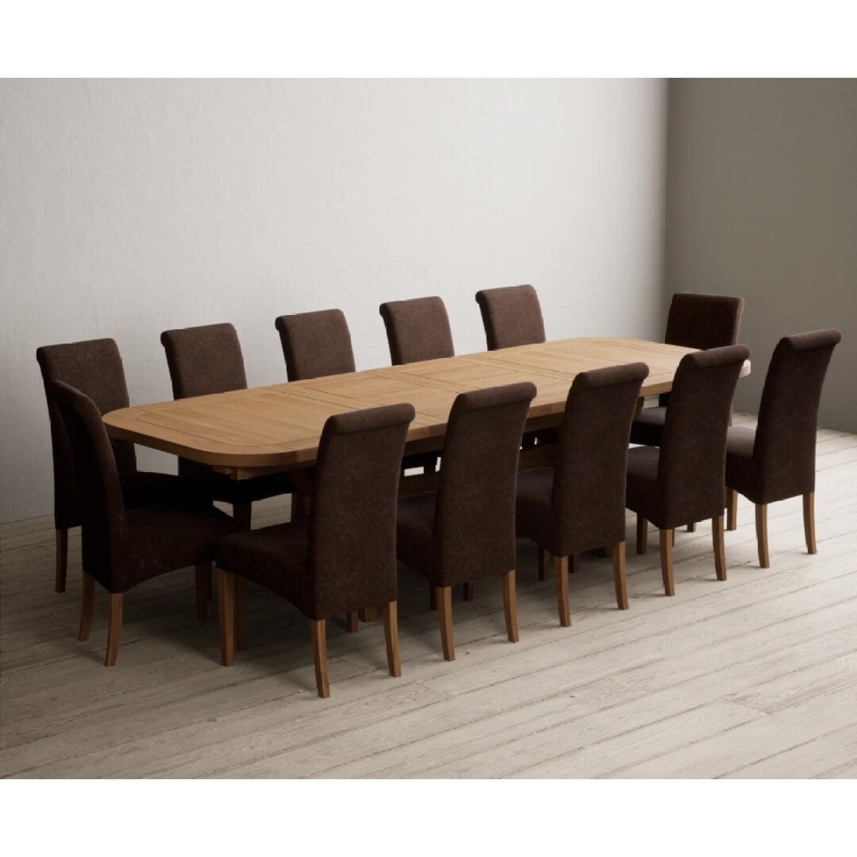 Extending Olympia 180cm Solid Oak Dining Table with 6 Natural Scroll Back Chairs – image 27