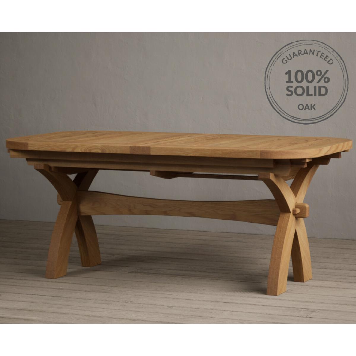 Extending Olympia 180cm Solid Oak Dining Table with 6 Natural Scroll Back Chairs – image 4