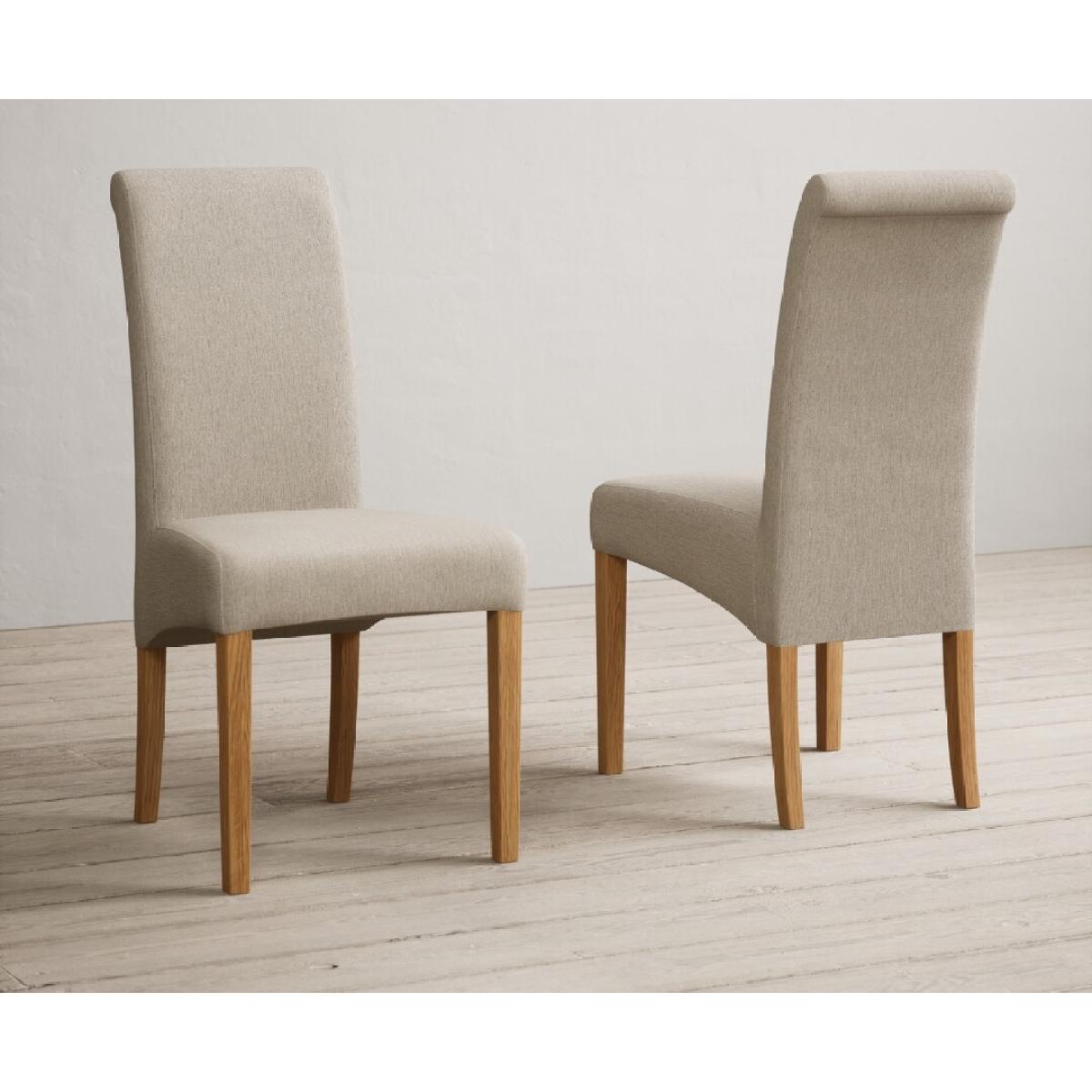 Extending Olympia 180cm Solid Oak Dining Table with 6 Natural Scroll Back Chairs – image 32