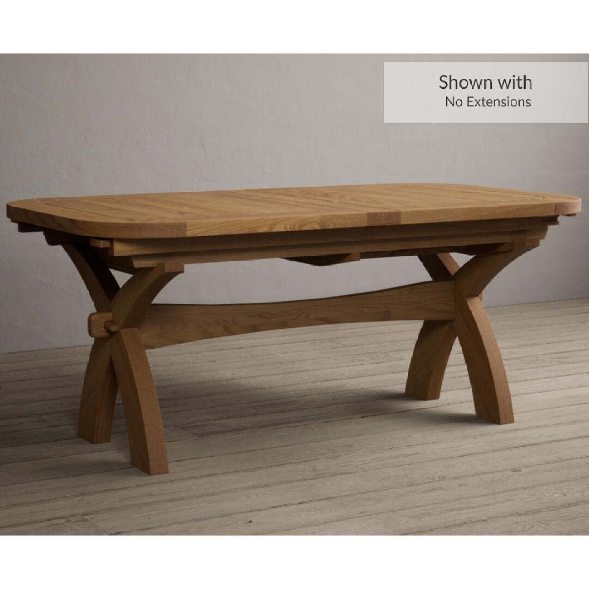 Extending Olympia 180cm Solid Oak Dining Table with 6 Natural Scroll Back Chairs – image 34